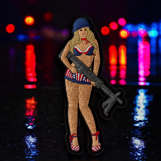 Miss Firecracker - 4"x 2.25" PVC Velcro Morale Patch - Tango Foxtrot Official