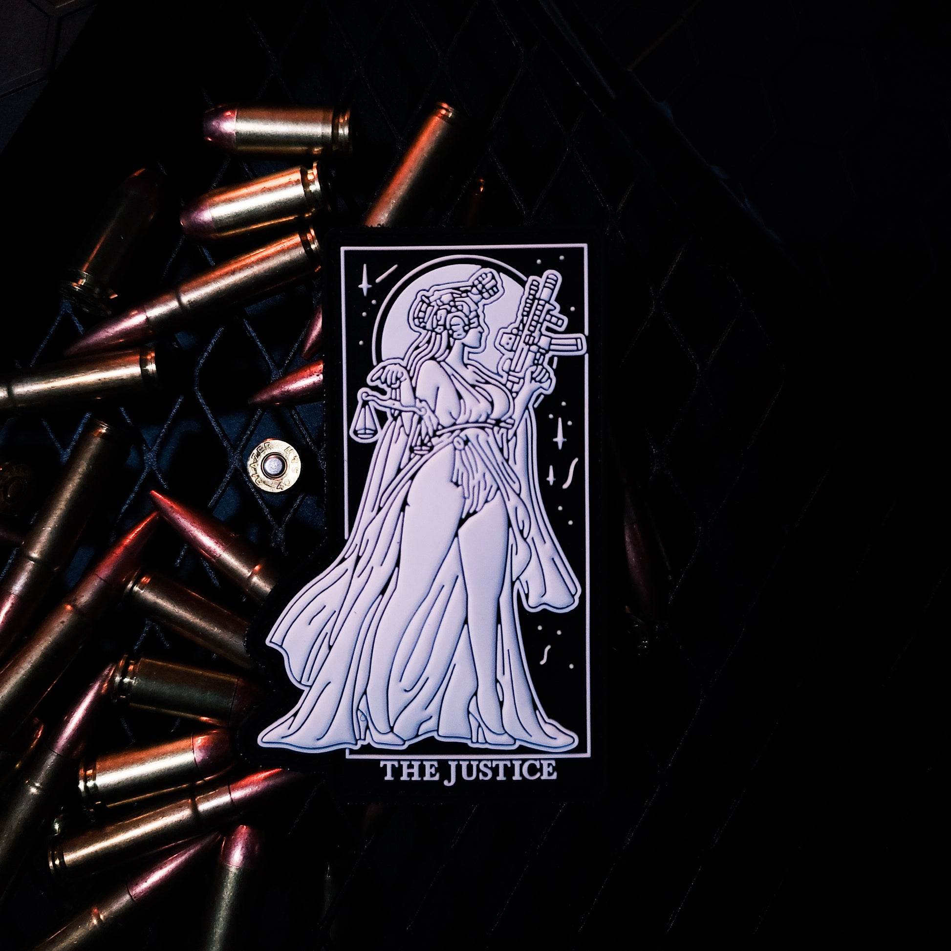 GITD Lady Justice - 4" x 3" PVC Velcro Morale Patch - Tango Foxtrot Official