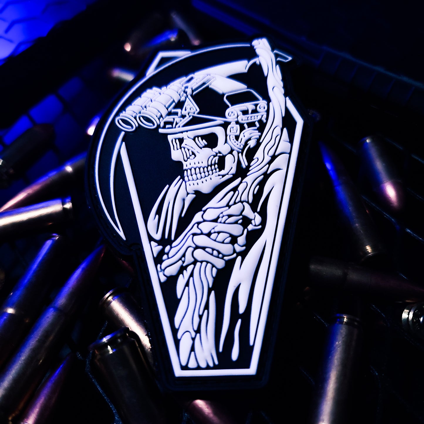 GITD Reaper - 4" x 3" PVC Velcro Morale Patch - Tango Foxtrot Official