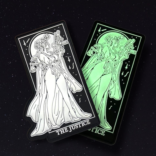 GITD Lady Justice - 4" x 3" PVC Velcro Morale Patch - Tango Foxtrot Official