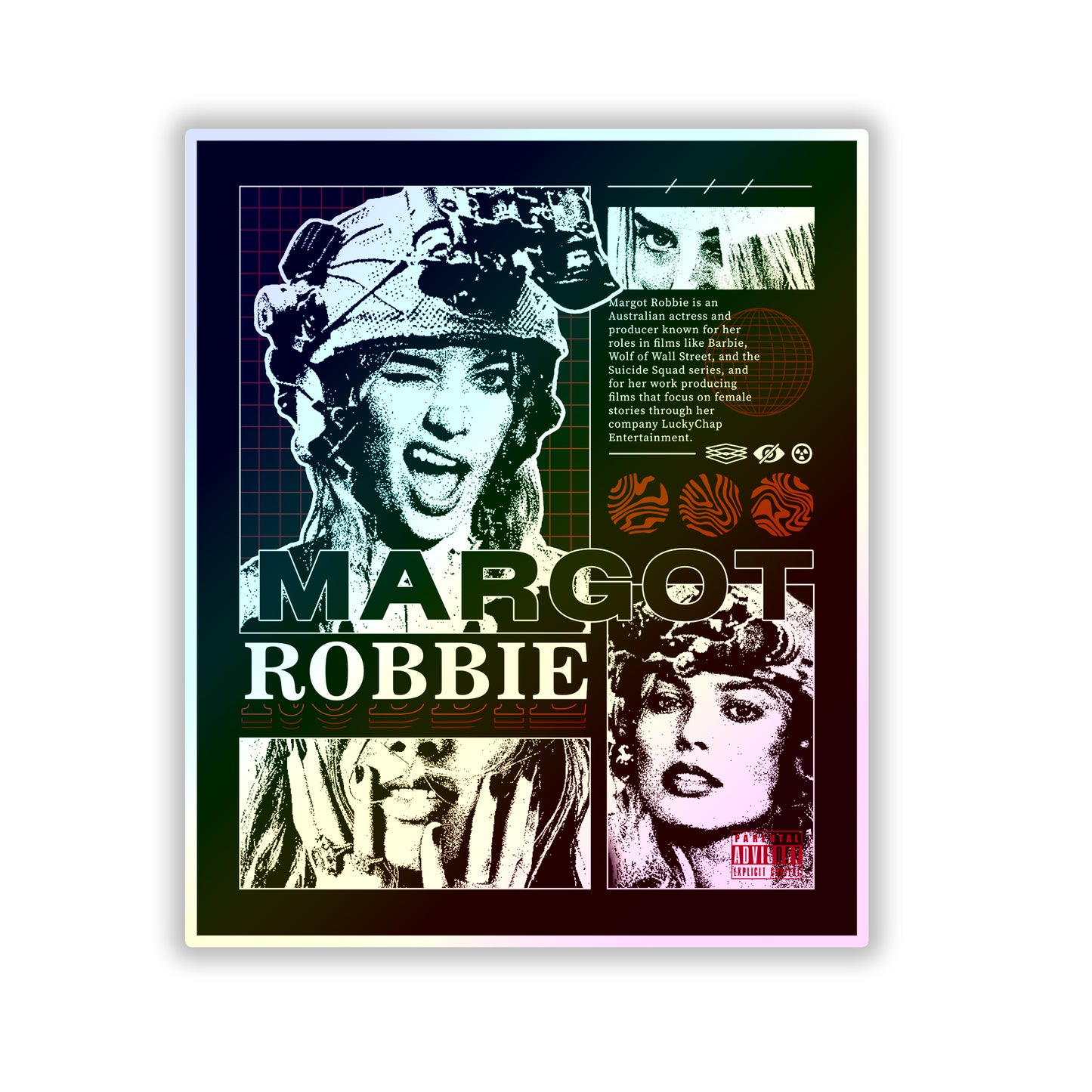 Margot Robbie Holographic Die-Cut Stickers