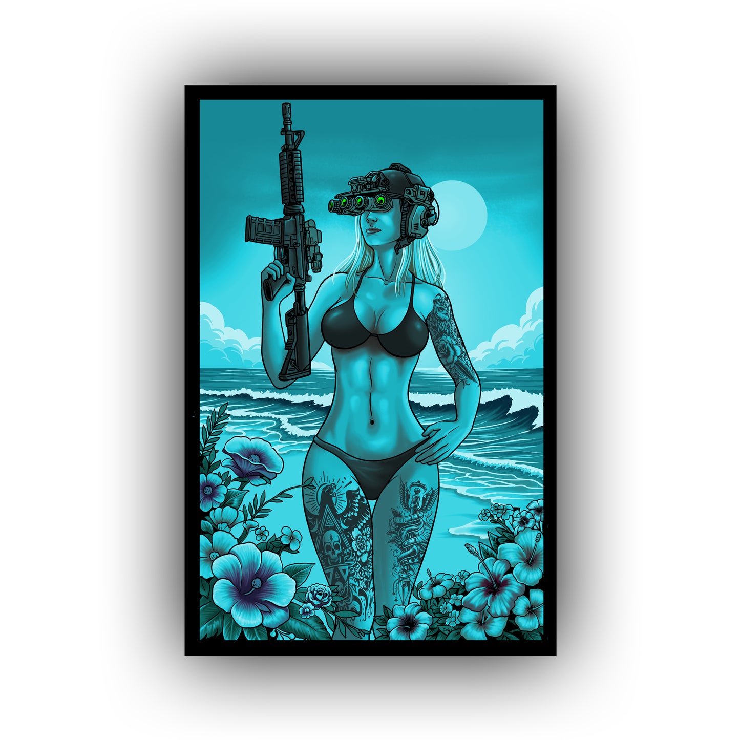 Sirena Noir - Limited Edition - 4" x 3" Sublimation Velcro Morale Patch