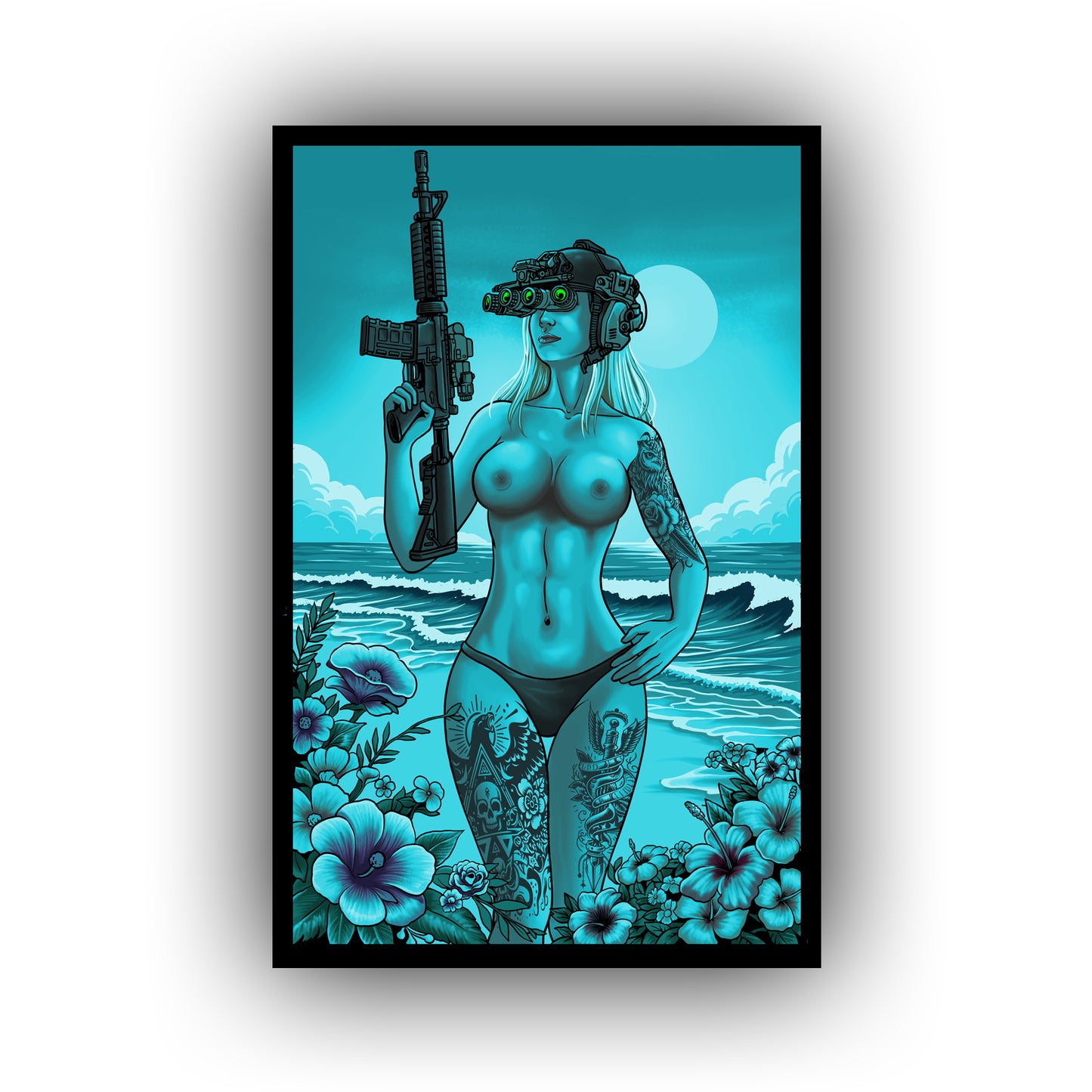 Sirena Noir - Limited Edition - 4" x 3" Sublimation Velcro Morale Patch