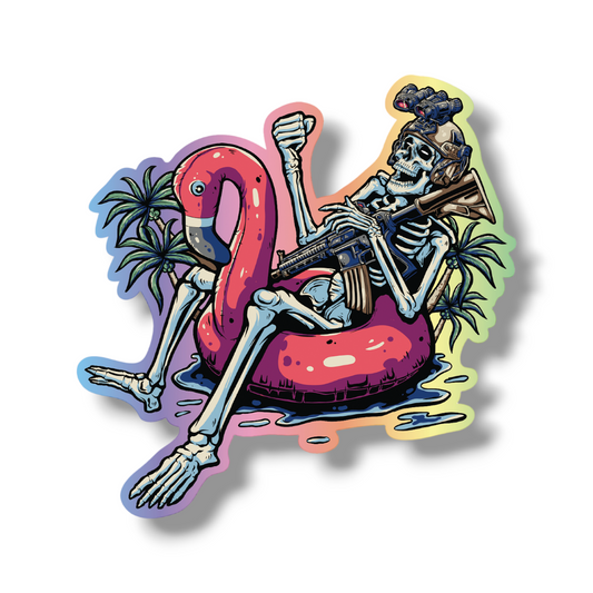 Pool Party - 4" x 4" Holographic Sticker