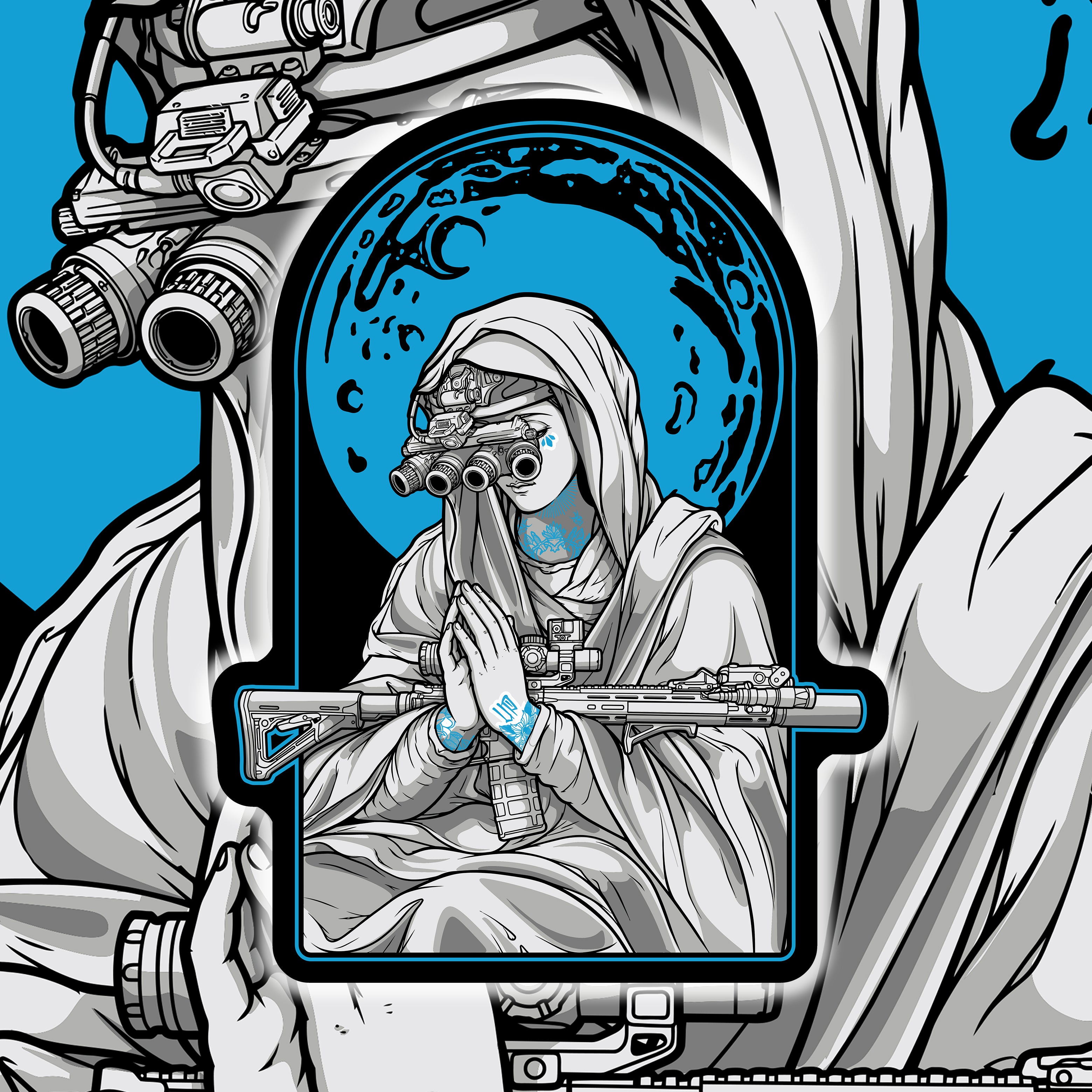 Combat Mary - 4" Die-Cut Sticker