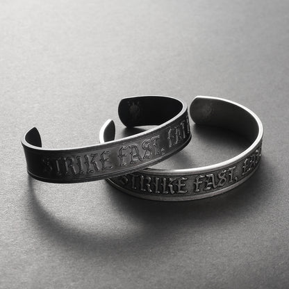 Strike Fast, Eat Ass - Stainless Steel Cuff Bracelet