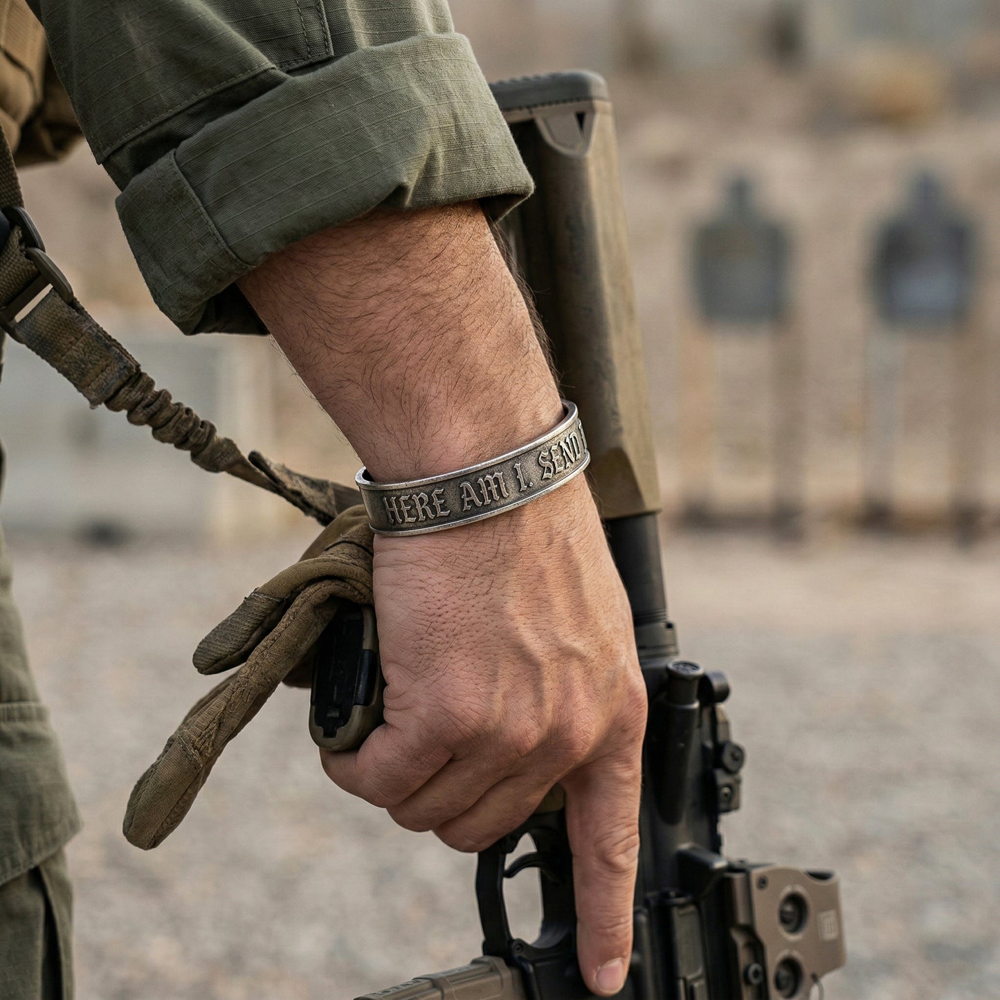 Here Am I. Send Me. - Stainless Steel Cuff Bracelet