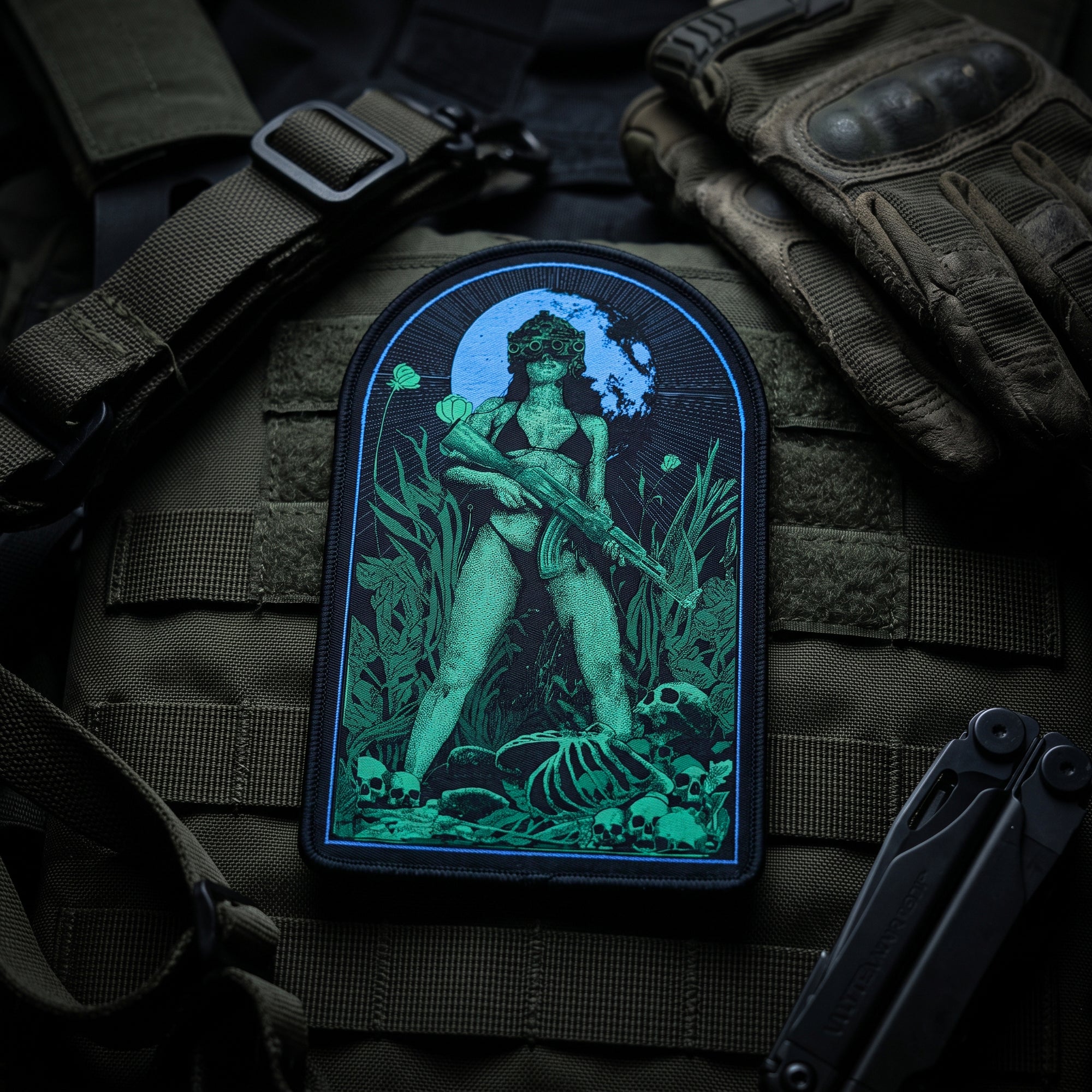 (NEW) Sinful - 4" x 3" Duo-Tone Woven Velcro Morale Patch