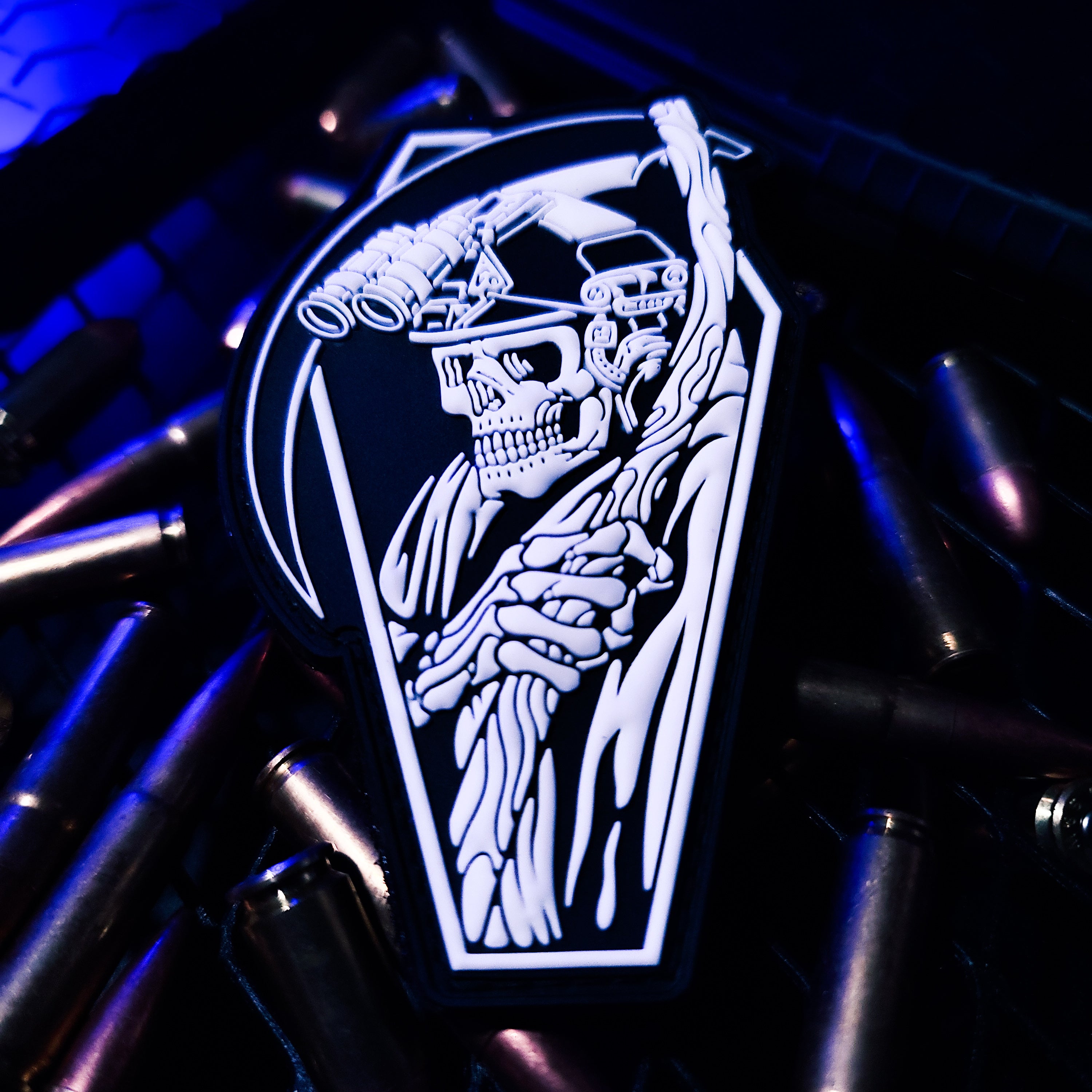 GITD Reaper - 4" x 3" PVC Velcro Morale Patch - Tango Foxtrot Official